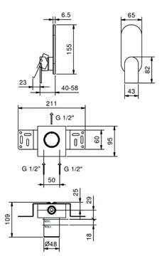 MARE - Single handle shower mixer with overhead shower by Fantini Rubinetti - view 3